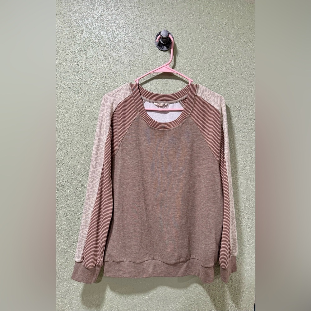 Mystree Tan and Cream Patterned Sweater